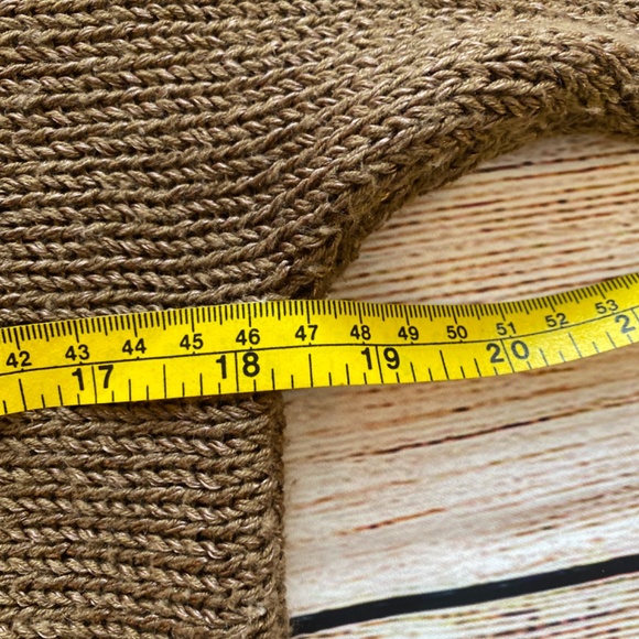 Vintage Zach’s Sweater S | Brown & White Geometric Knit with Metallic Thread - Picture 7 of 8